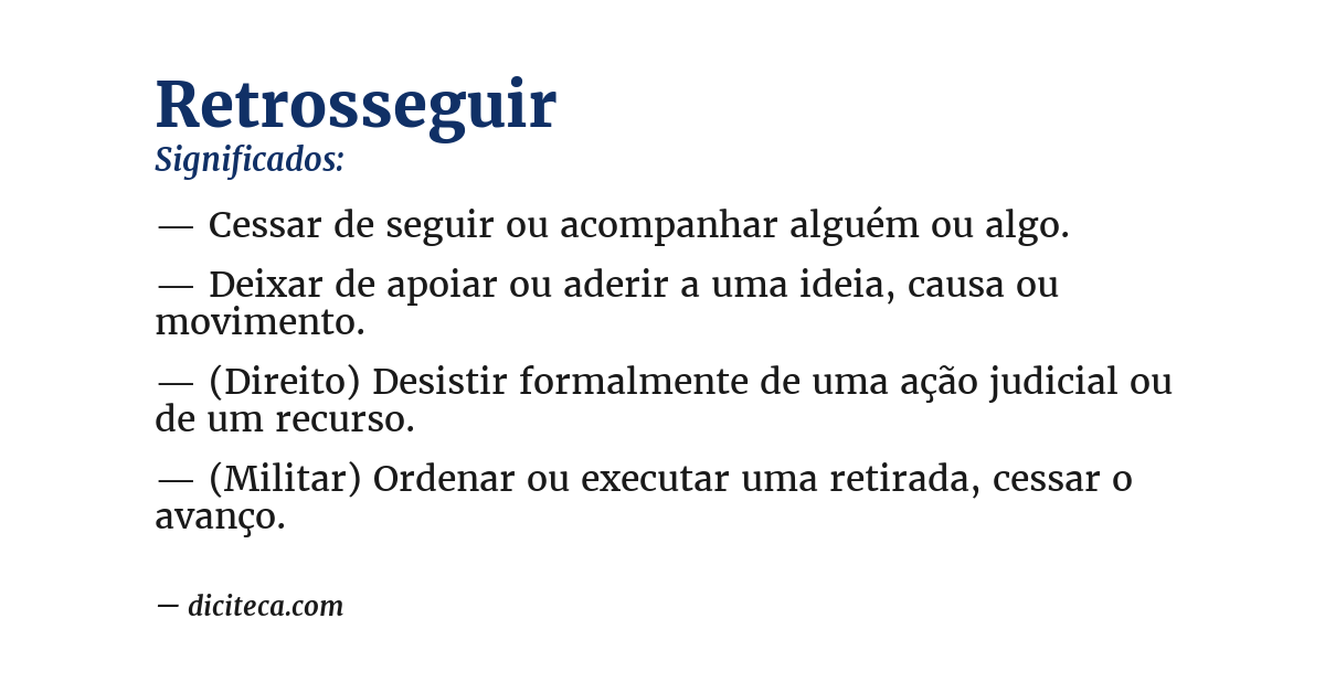 Significado de retrosseguir