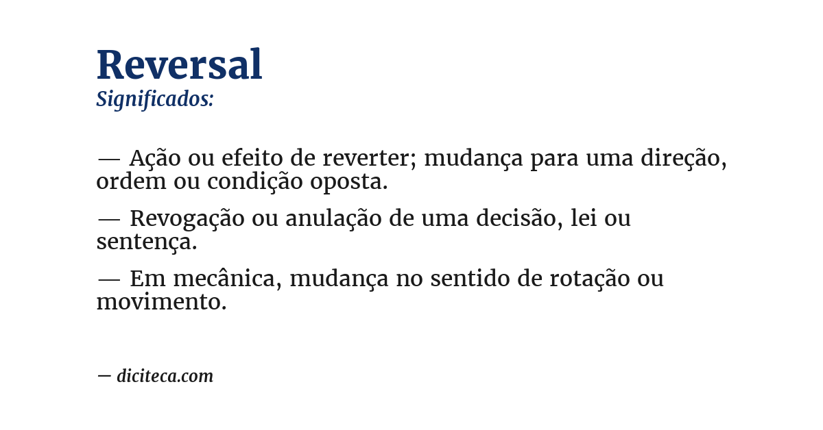 Significado de reversal