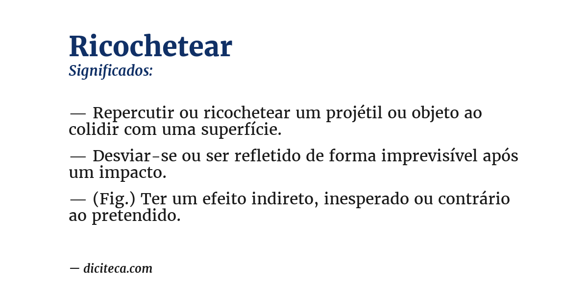 Significado de ricochetear