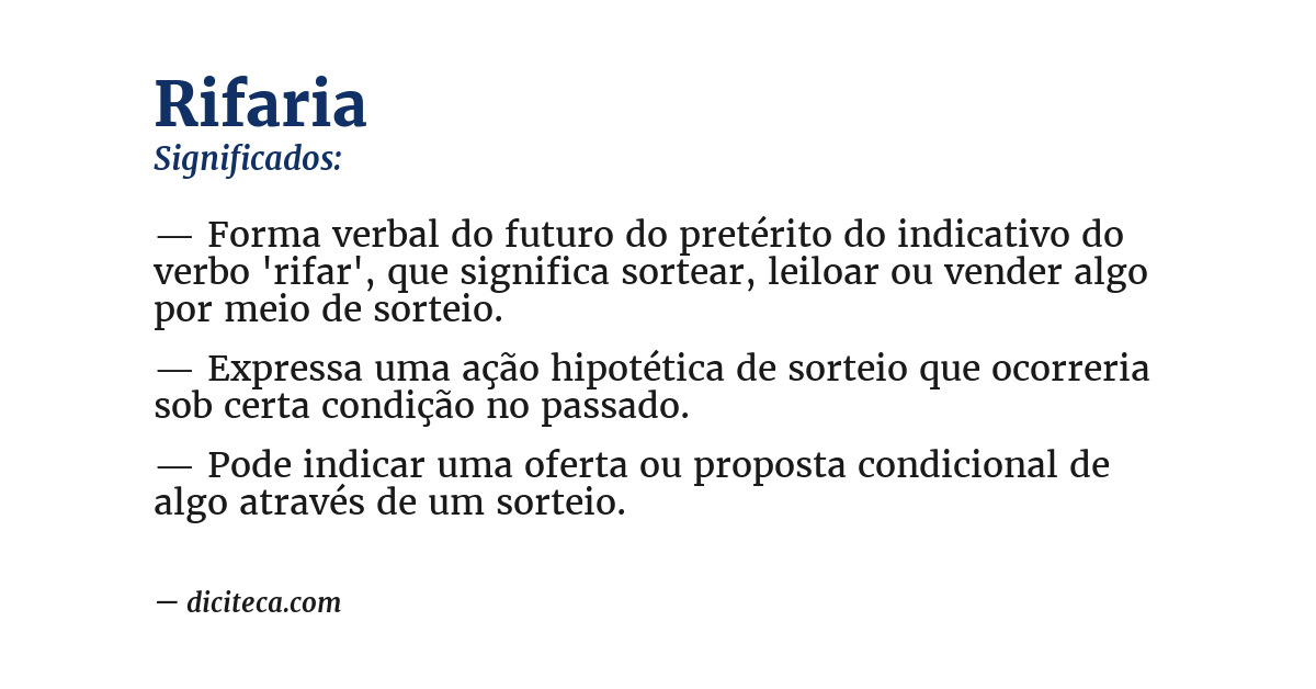 Significado de rifaria