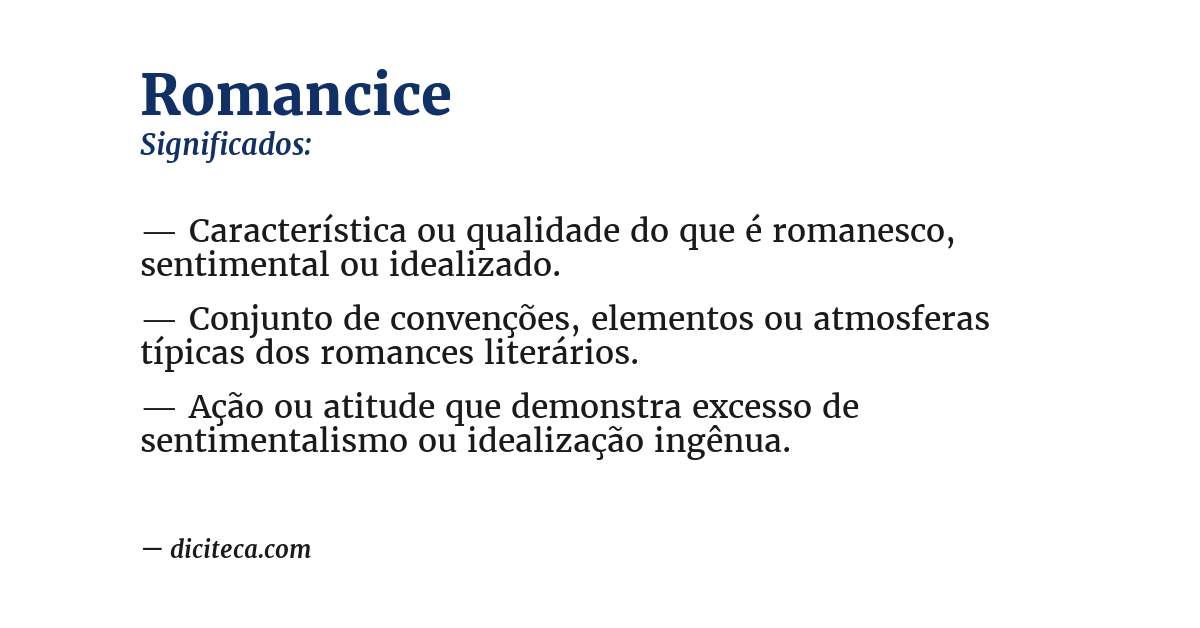 Significado de romancice