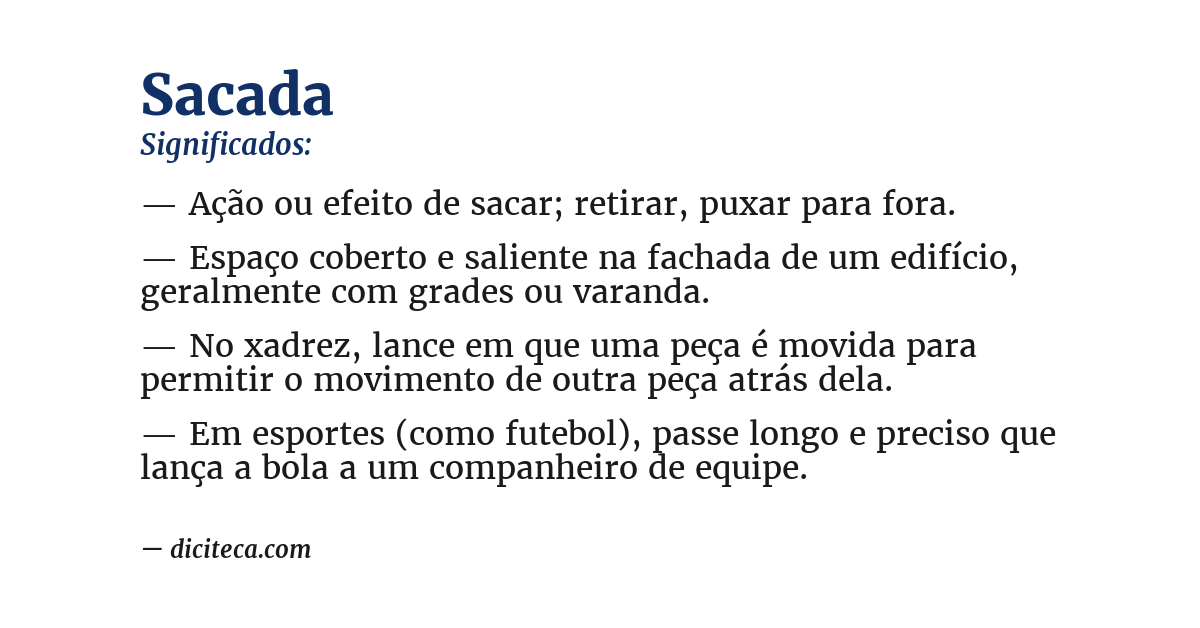 Significado de sacada