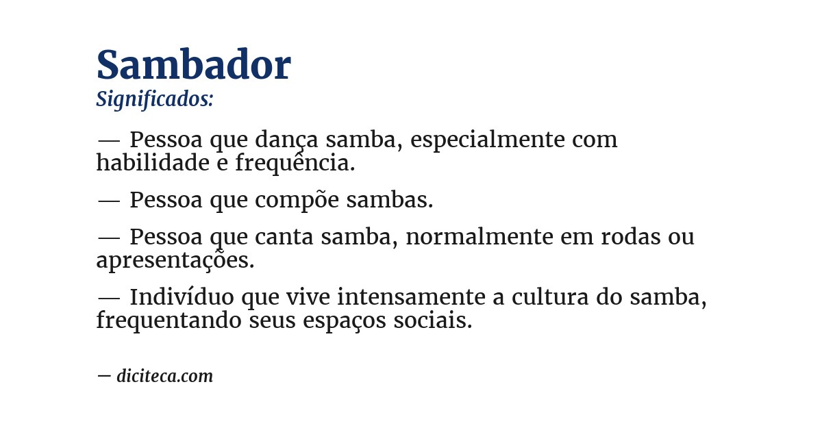 Significado de sambador