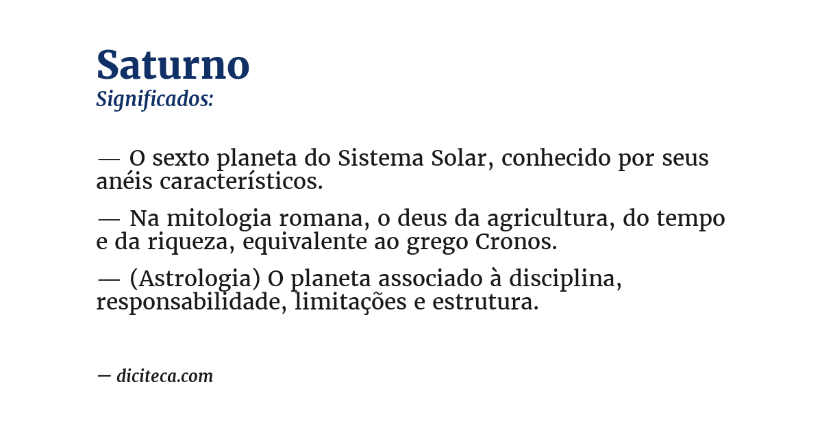 Significado de saturno