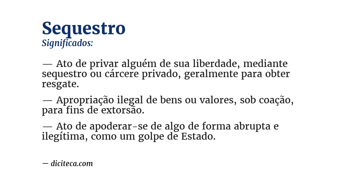 Significado de sequestro