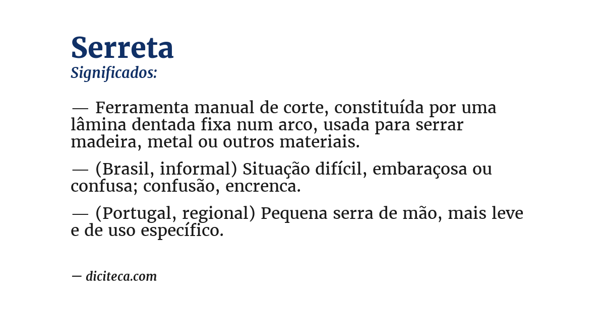 Significado de serreta