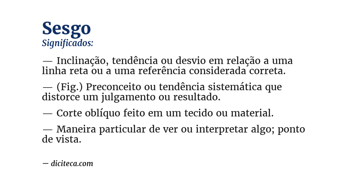 Significado de sesgo