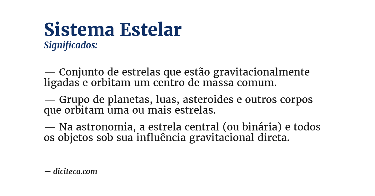 Significado de sistema estelar