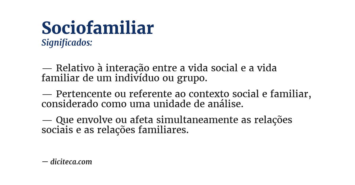 Significado de sociofamiliar