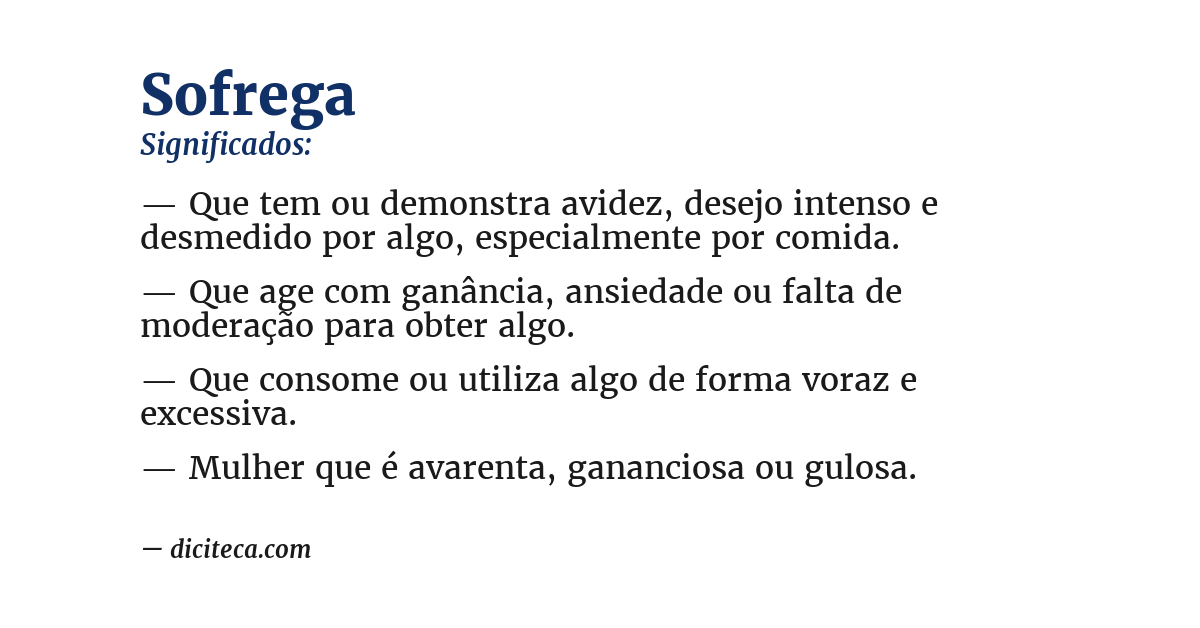 Significado de sofrega