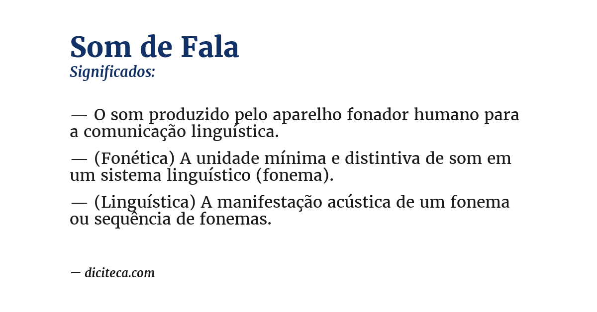 Significado de som de fala