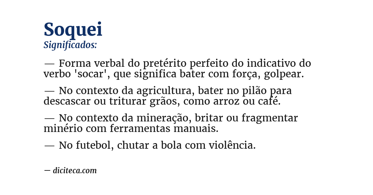 Significado de soquei