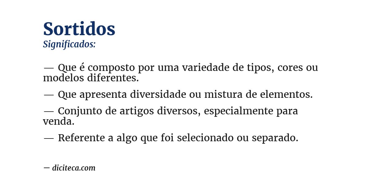 Significado de sortidos