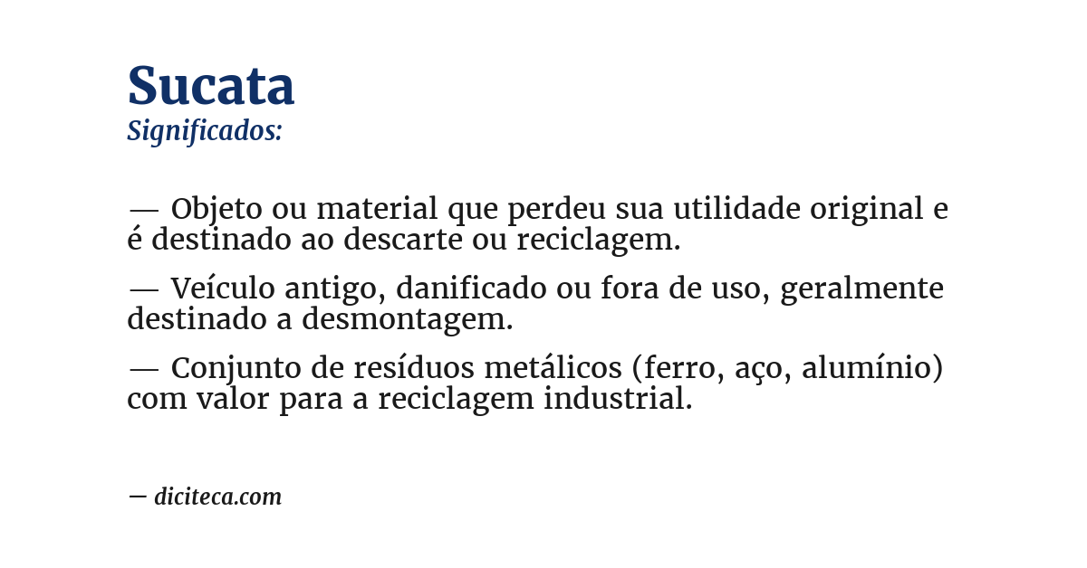 Significado de sucata