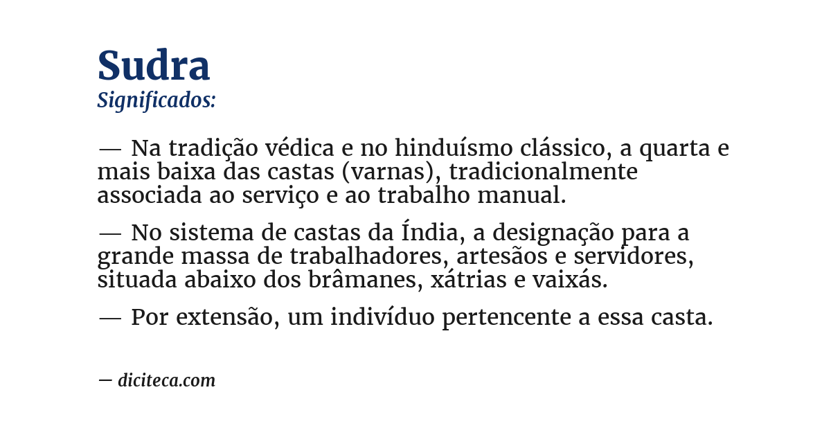 Significado de sudra