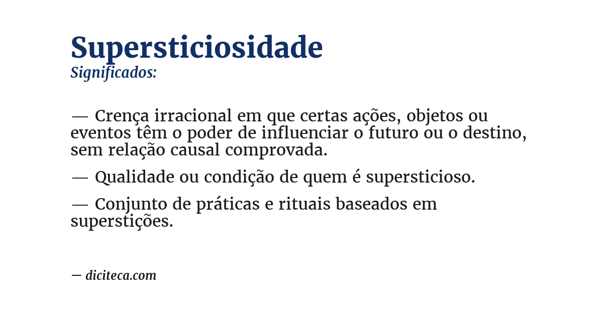 Significado de supersticiosidade