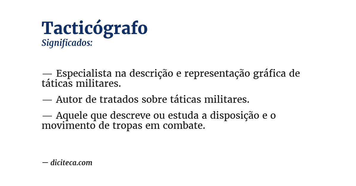Significado de tacticógrafo