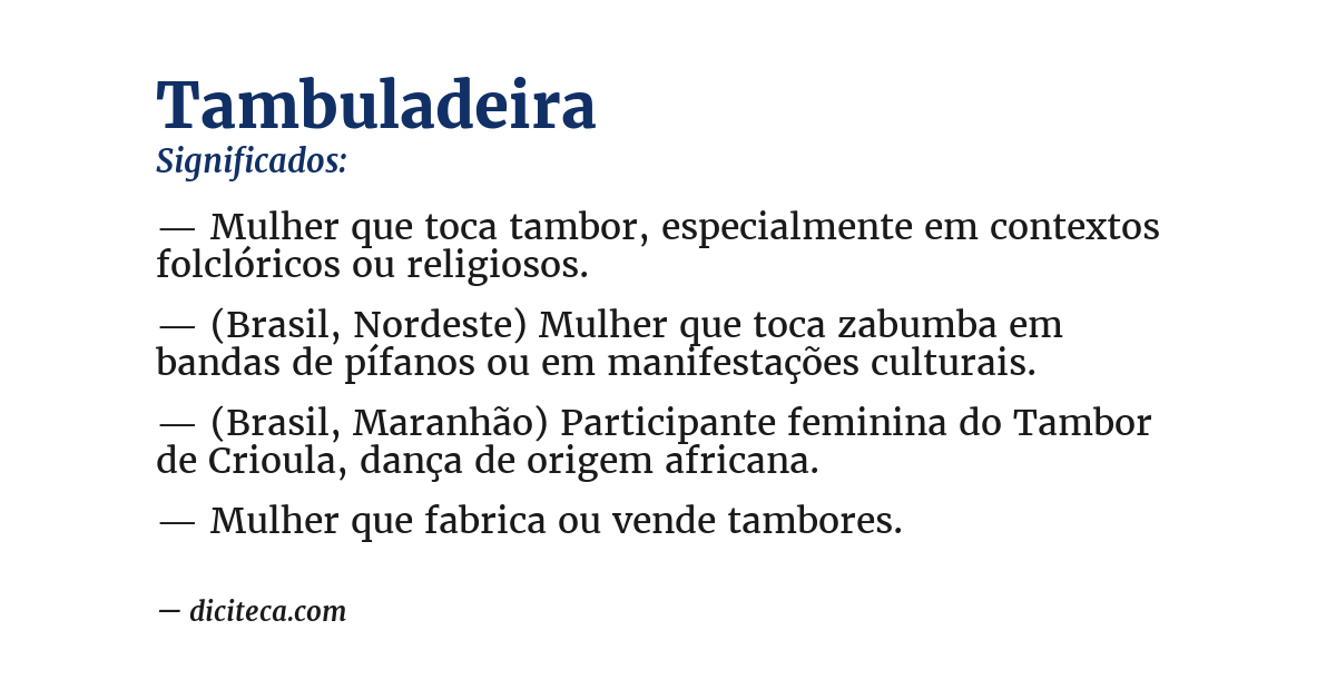 Significado de tambuladeira