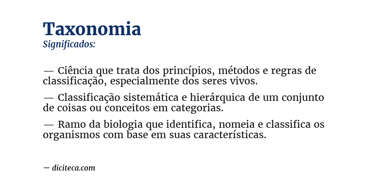 Significado de taxonomia