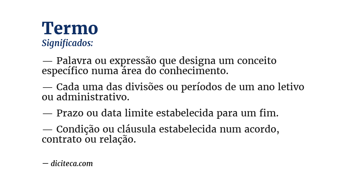Significado de termo