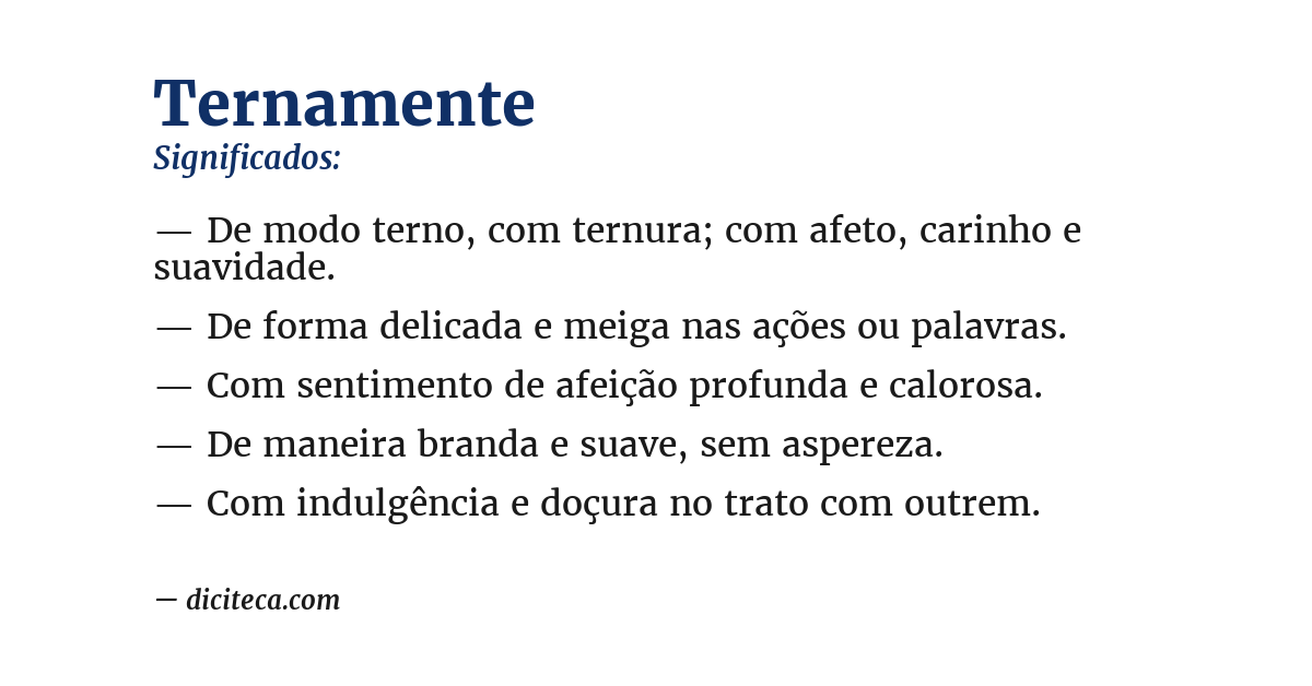 Significado de ternamente