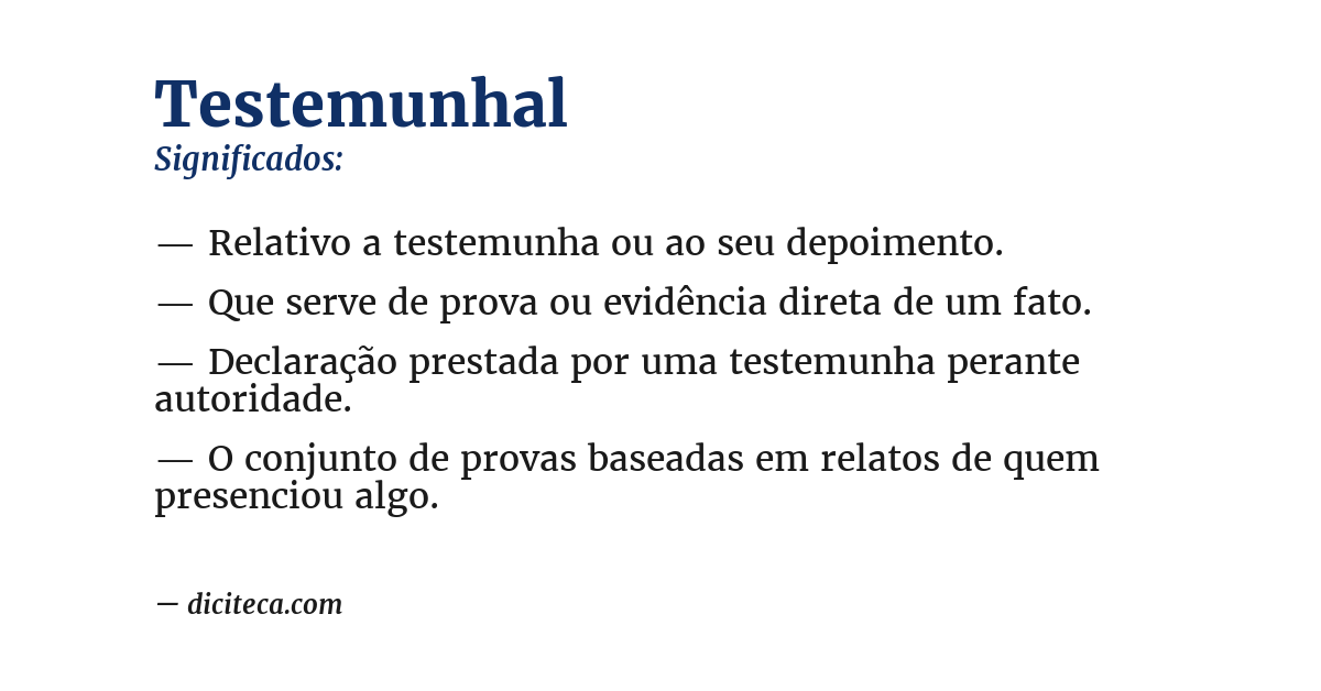 Significado de testemunhal