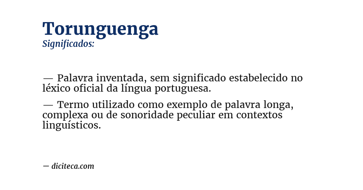 Significado de torunguenga