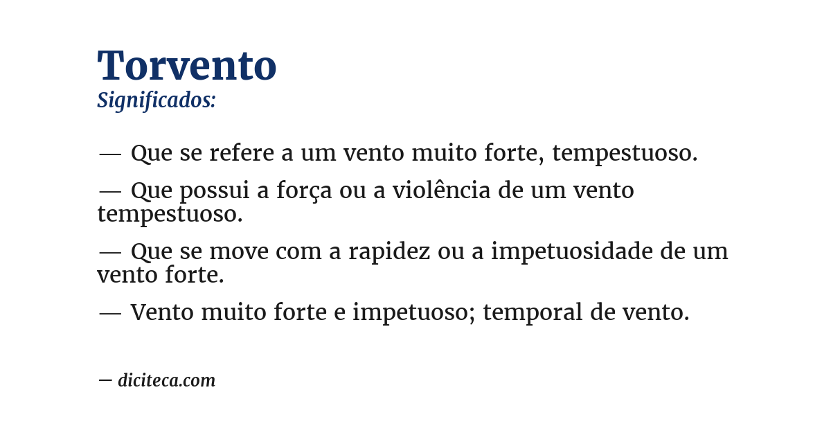 Significado de torvento