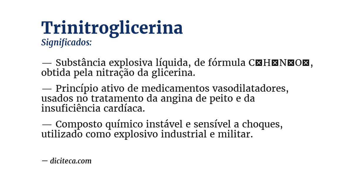 Significado de trinitroglicerina