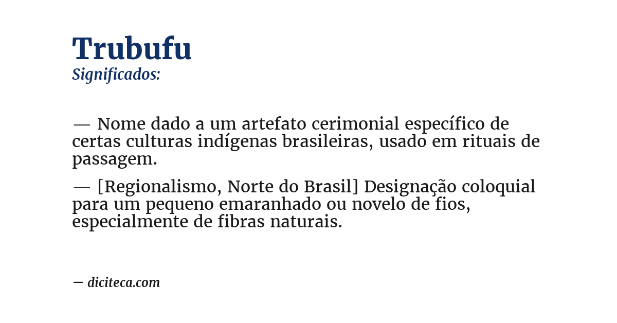 Significado de trubufu