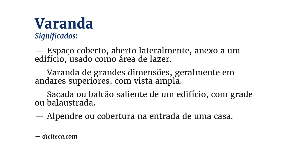 Significado de varanda