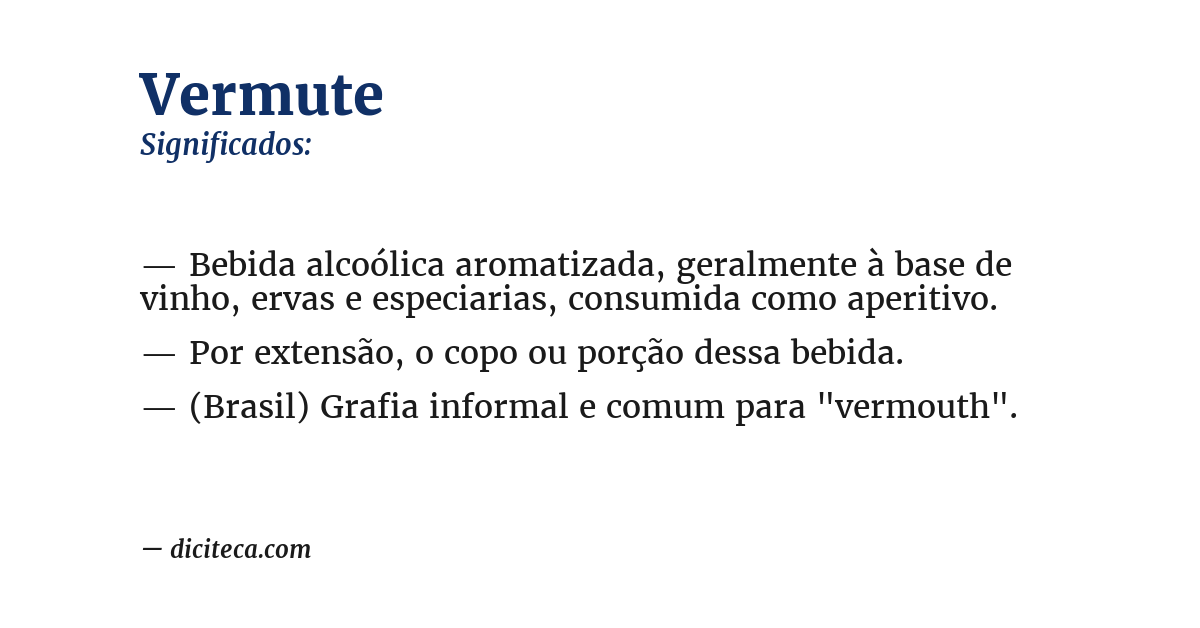 Significado de vermute