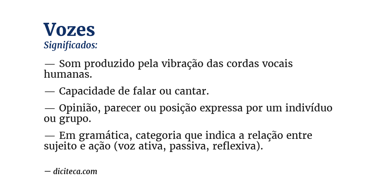 Significado de vozes