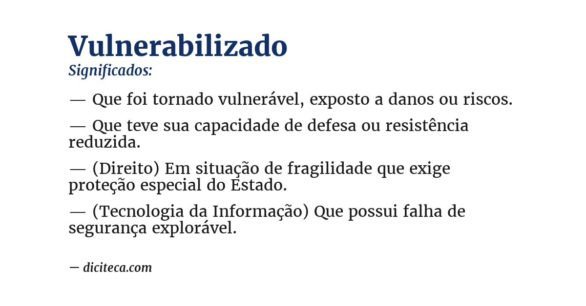 Significado de vulnerabilizado