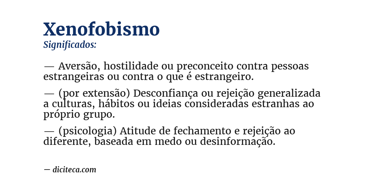 Significado de xenofobismo