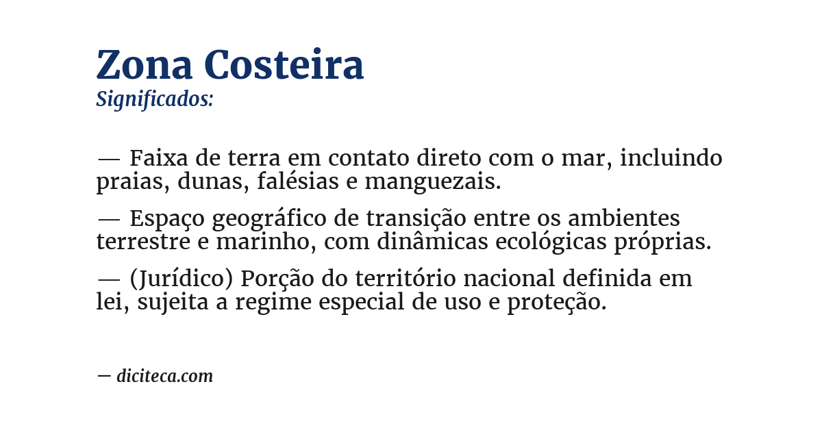 Significado de zona costeira