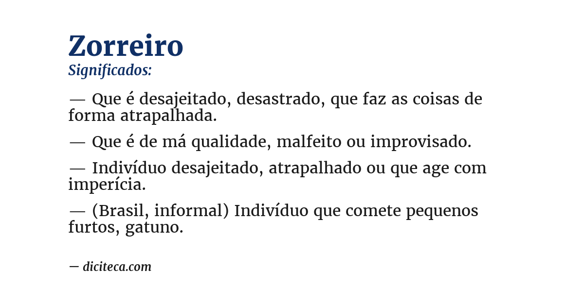Significado de zorreiro