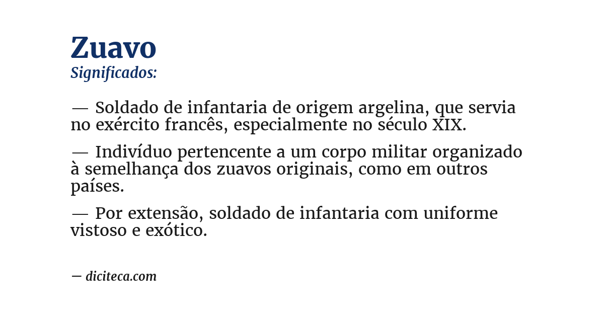 Significado de zuavo