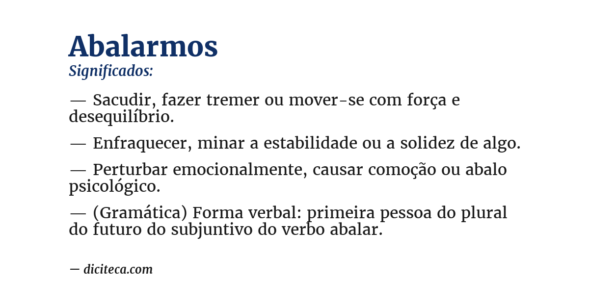 Significado de abalarmos