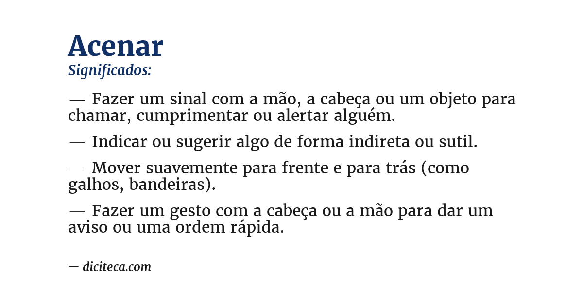 Significado de acenar