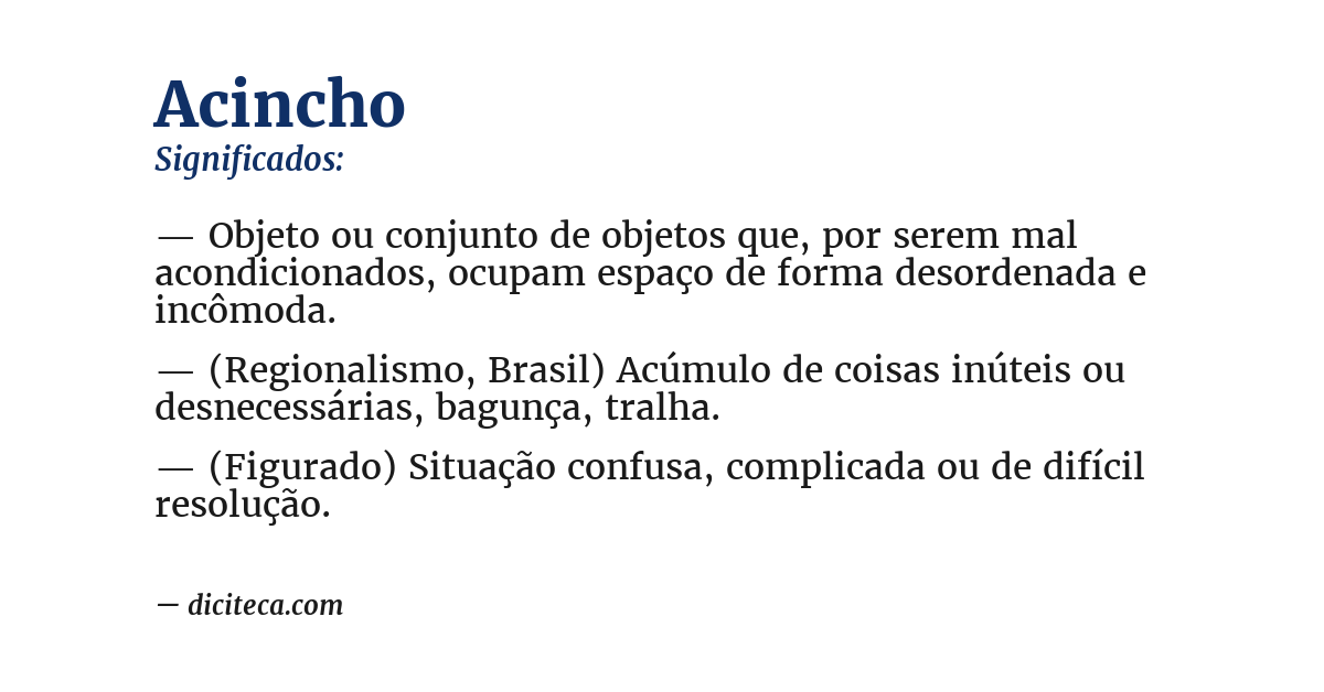 Significado de acincho