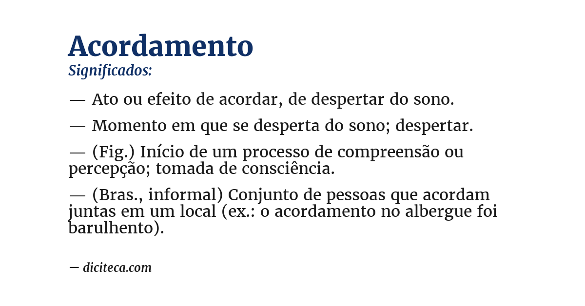 Significado de acordamento