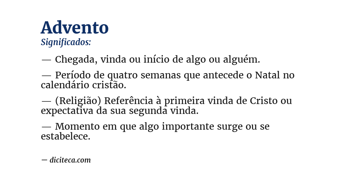 Significado de advento