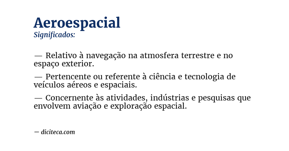 Significado de aeroespacial