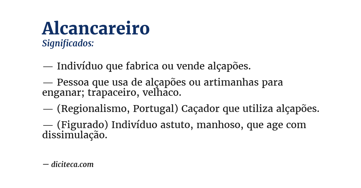 Significado de alcancareiro
