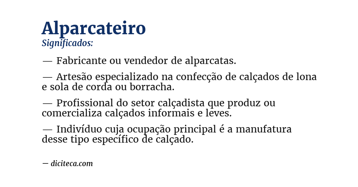 Significado de alparcateiro