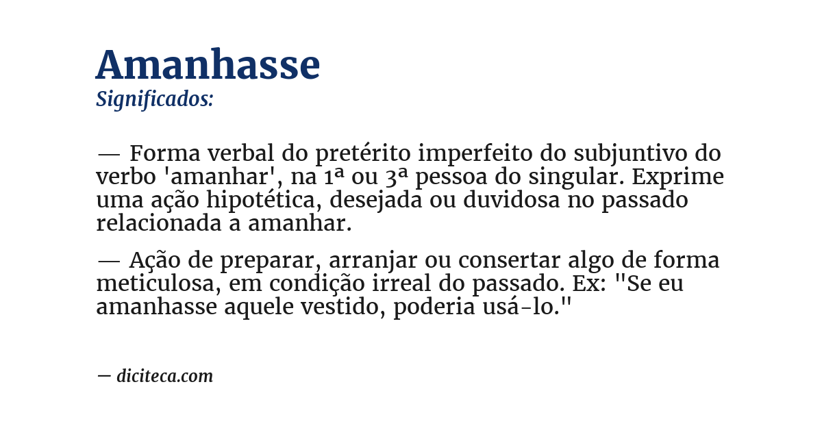 Significado de amanhasse