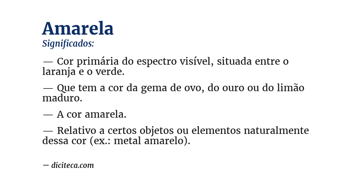Significado de amarela
