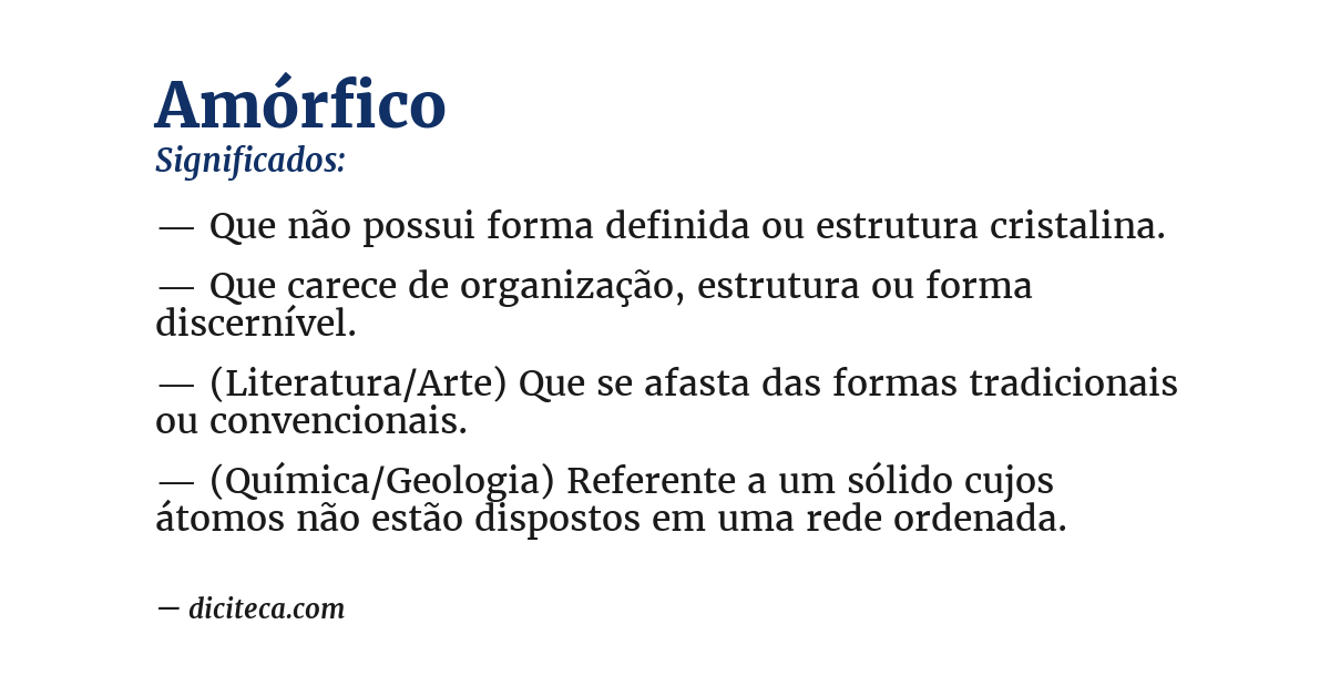 Significado de amórfico