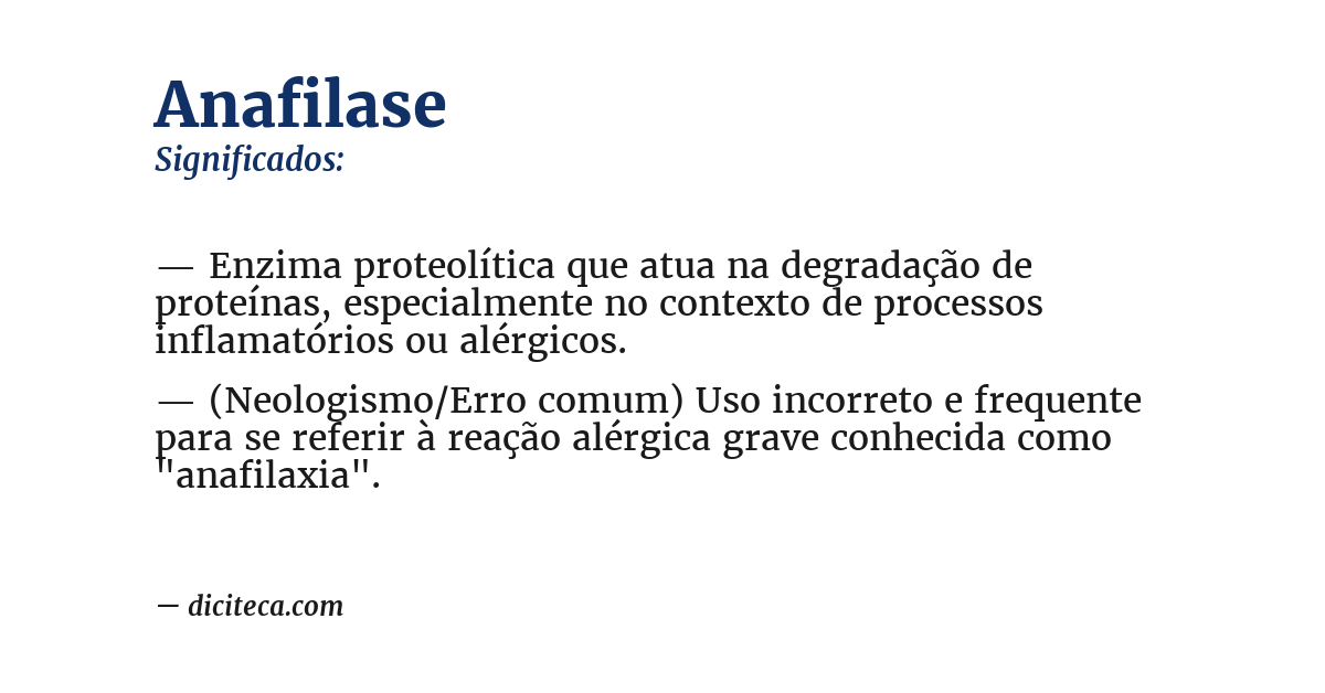 Significado de anafilase